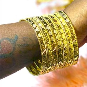 Gold filled XO bangles/set of 5